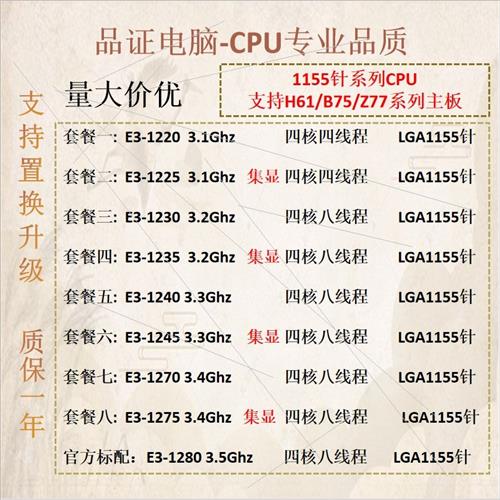 LGA 1155志强E3-1220 1225 1230 1240 1245 1270 1275 1280 CPU-图0