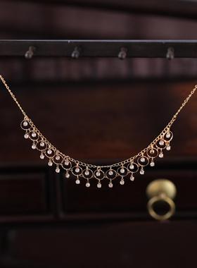 古风汉服头饰水钻唐风软璎珞额饰品项链眉心坠流苏配饰异域风情