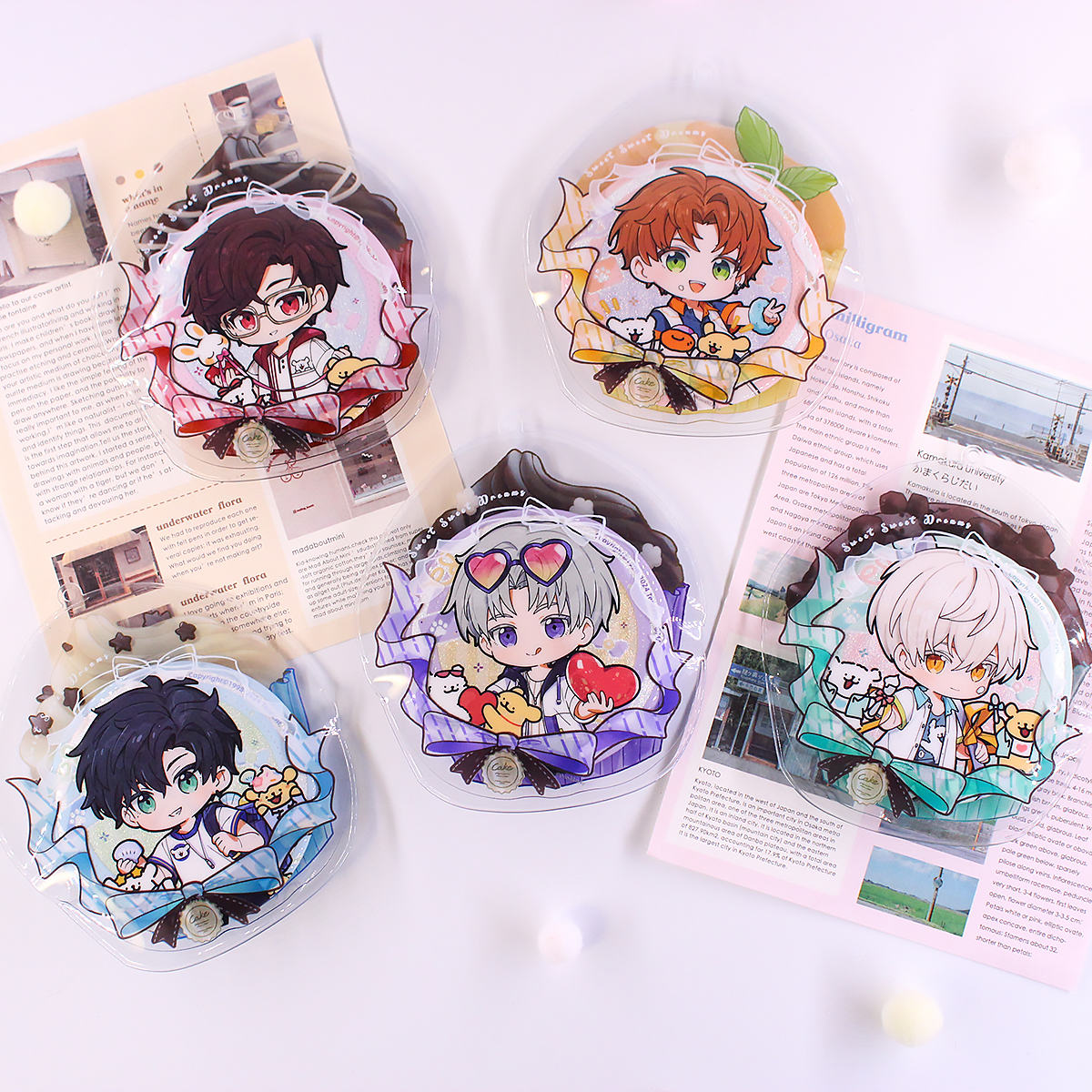 谷的Time现货 午后蜜语蛋糕原创谷美亚克力吧唧徽章徽章PVC收纳袋 - 图0