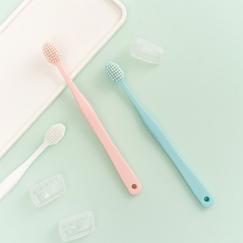 MINISO/名创优品 细丝软毛清洁防滑牙刷三支装带牙刷头套洁白亮牙,淘宝优惠券,粉丝福利购,淘宝优惠卷