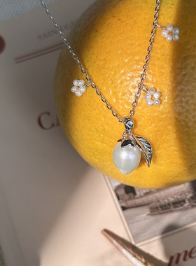 MARSEVEN 柠檬系列珍珠柠檬项链原创设计原创百搭气质简约锁骨链