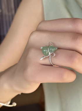 MARSEVEN 葫芦与蛇系列绳结葫芦戒指S925银高级感开口可调节指环