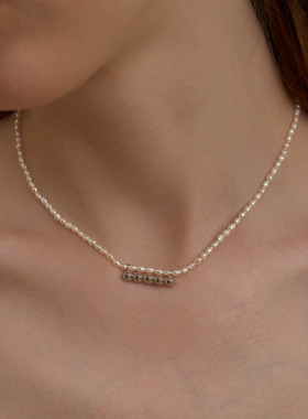 MARSEVEN 闪光派对系列银色一排铃铛项链S925银气质高级感锁骨链