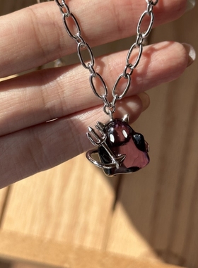 MARSEVEN 黑蜘蛛紫幽灵项链原创气质时尚锁骨链小众设计2025新品