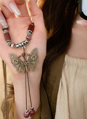 新中式长款流苏项链女2025新款