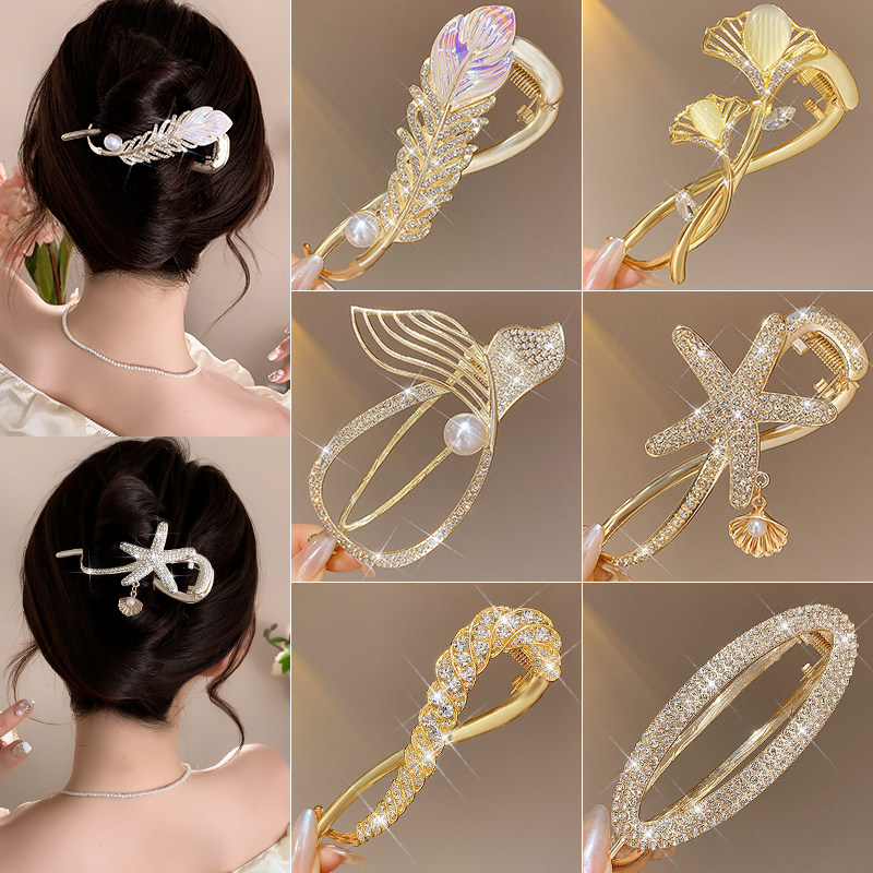 蝴蝶结流苏盘发夹女后脑勺2025新款高端扭扭一字夹高级感抓夹头饰,淘宝优惠券,粉丝福利购,淘宝优惠卷