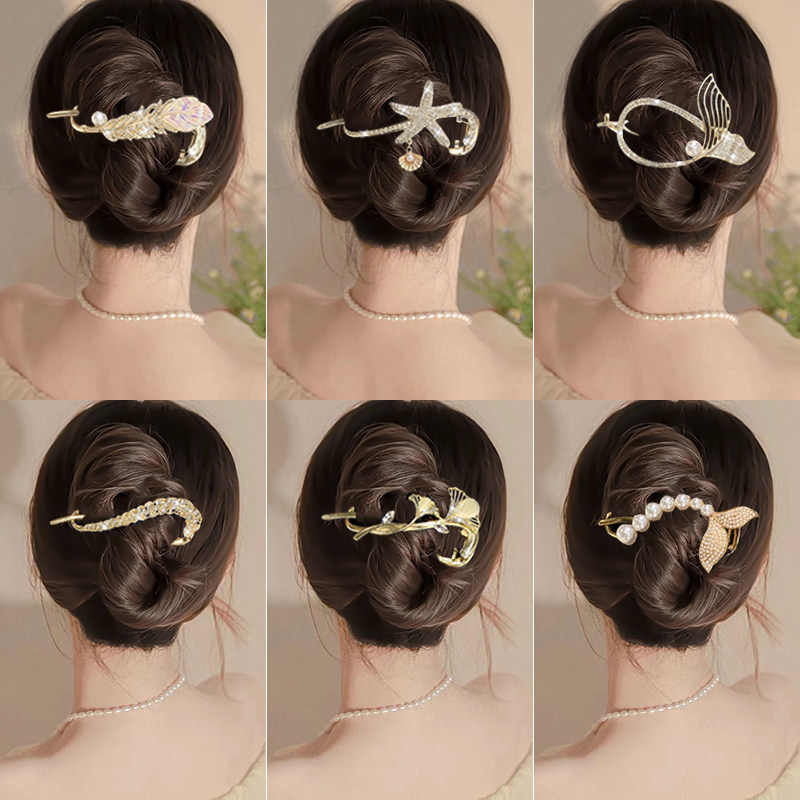 蝴蝶结流苏盘发夹女后脑勺2025新款高端扭扭一字夹高级感抓夹头饰,淘宝优惠券,粉丝福利购,淘宝优惠卷