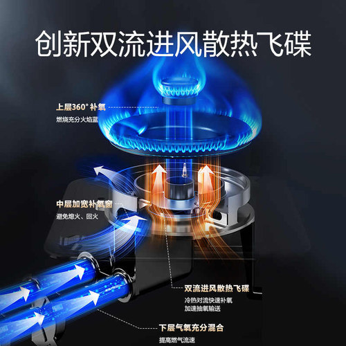 万家乐燃气灶具天然气家用大火力液化气C2R1钢化玻璃5kW台嵌两用 - 图2