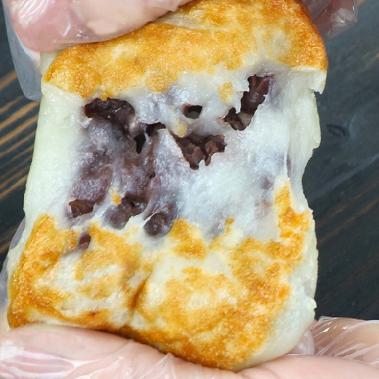 东北粘火勺手工老式糯米红豆年糕饼粗粮黏火烧油炸粘豆包早餐粘饼