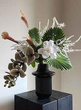 花艺摆件粉绿色花花束样板软装客厅前台玄关桌面摆设