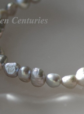 碎银子灰色珍珠手链天然异形脚链