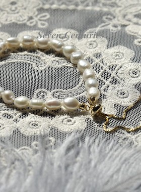 纯天然巴洛克珍珠手链异形女生