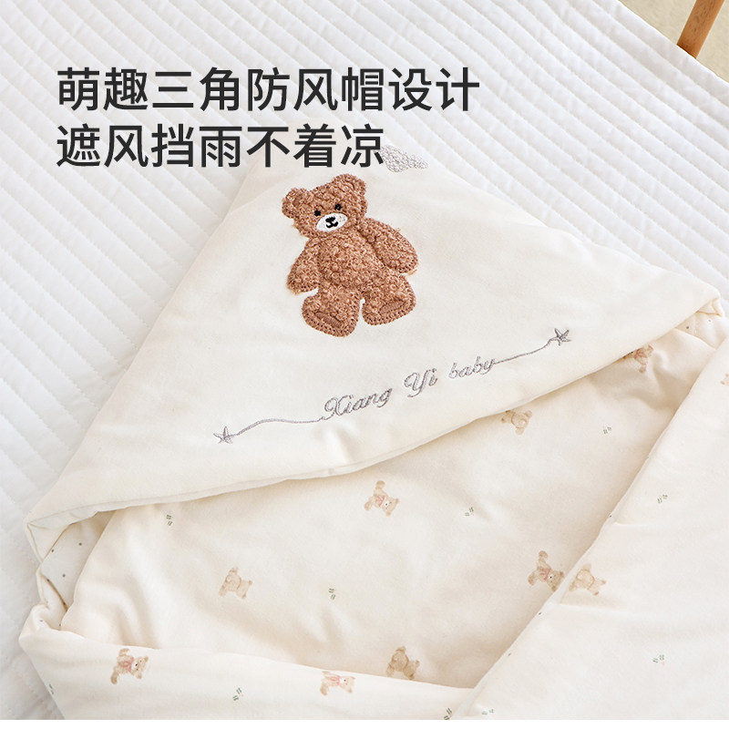 新生婴儿包被产房抱被初生夹棉a类四季款宝宝外出防惊跳襁褓盖被