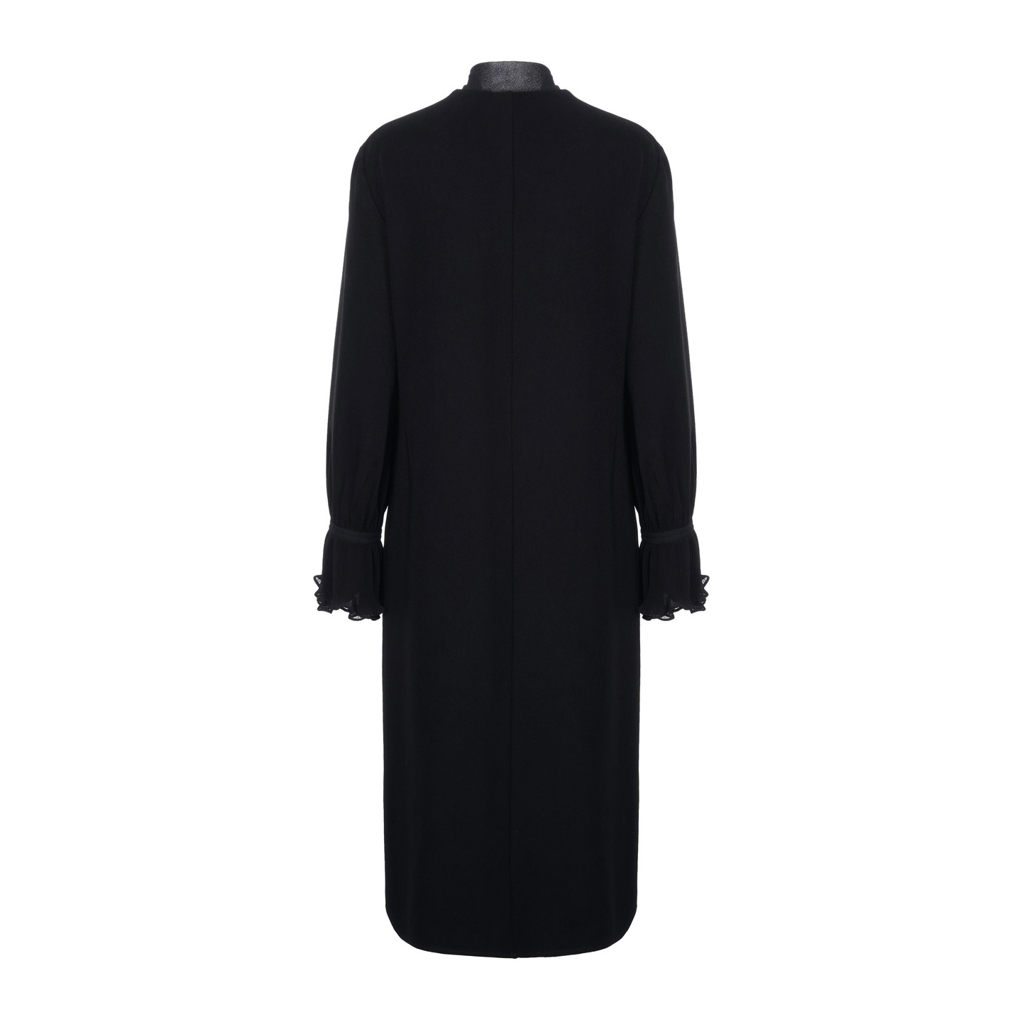 LYNEE【维纳斯】醋纤羊毛混纺 细褶荡领拼接连衣裙 百搭小黑裙,淘宝优惠券,粉丝福利购,淘宝优惠卷