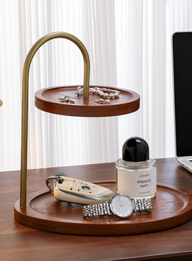 中古风实木托盘置物架高级感实用