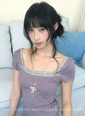 ins风百合花朵珍珠水滴项链