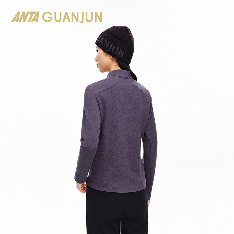 安踏冠军密暖绒长袖T恤女士冬季保暖层加绒半拉链针织衫162540407,淘宝优惠券,粉丝福利购,淘宝优惠卷