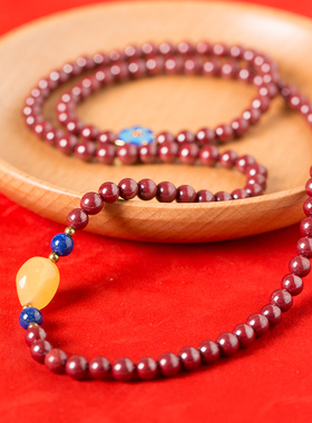 朱砂多圈原矿民族风女士佛珠念珠