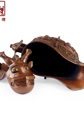 铜聚德仿古青铜器纯全铜古代酒器酒馆酒厂展览馆书房装饰工艺礼品