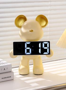 暴境力熊时装钟摆件创意XYXL082-装饰品客厅室酒柜办公室书卧桌桌