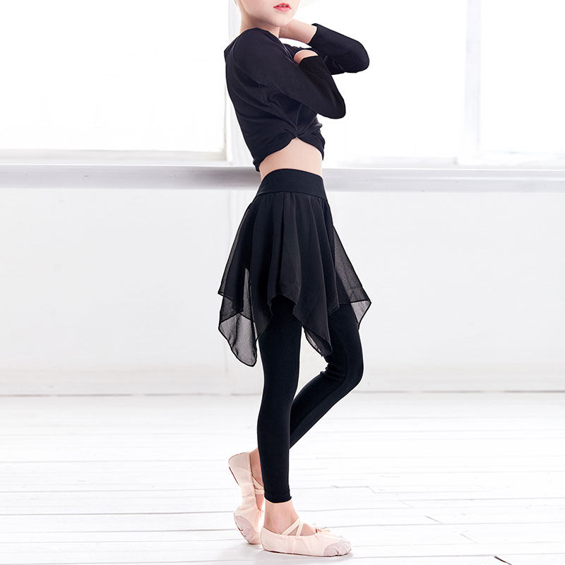 儿童舞蹈练功服秋季套装女童中国舞芭蕾舞雪纺裙摆跳舞长裤九分裤,淘宝优惠券,粉丝福利购,淘宝优惠卷
