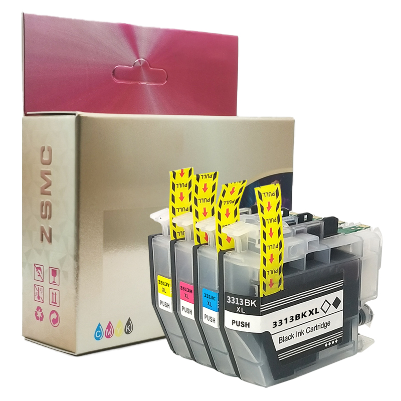 ZSMC适用兄弟LC3311 LC3313墨盒 brother DCP-J772DW MFC-J491DW J890DW打印机一体机墨水盒LC3313BK C M Y-图0