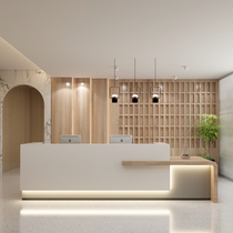 Modern Company Front Desk Reception Desk Brief Baking Lacquer Oral Hospital Guide Desk Meadage Nurse station to collect the silver bar
