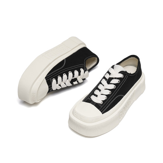 Mencius Yi same style gongji thick-soled board shoes canvas shoes