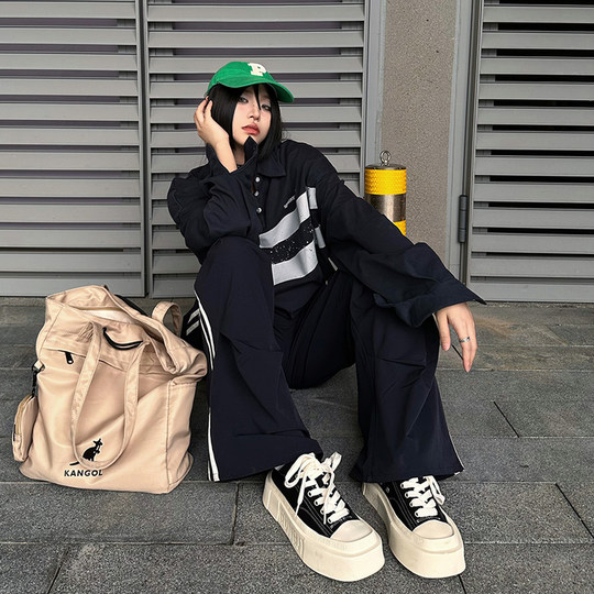 Mencius Yi same style gongji thick-soled board shoes canvas shoes