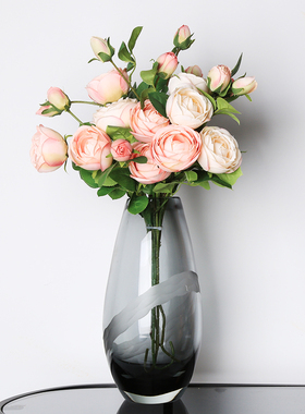 轻奢现代极简烟灰色可水培花瓶花器酒店大厅样板间售楼处摆件