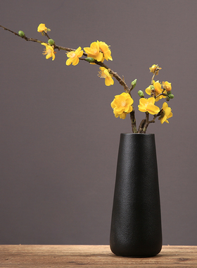 新中式创意禅意陶瓷花瓶客厅餐桌花艺家居腊梅仿真花样板房梅花