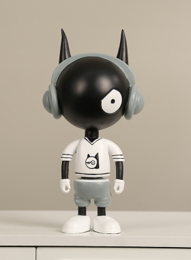 卡通耳机人物树脂可爱摆件