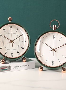 金属时钟摆件现代简约家用卧室