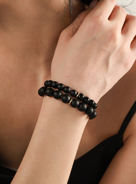 Couple bracelet imitation agate student hand string小众手链