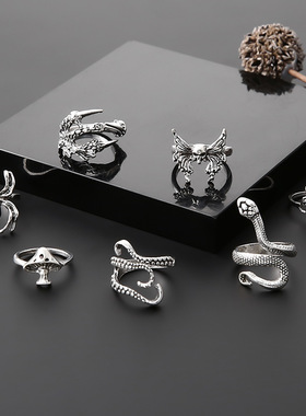 Popular accessories vintage Serpentine cartoon ring set戒指