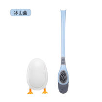 Long handle silicone toilet brush hanging wall-style diving duck double face with 2022 new home No dead angle perforated soft hair