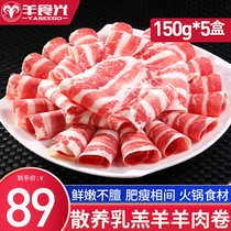 Mutton roll fresh and kill mutton slice lamb Goat Meat Hotpot Ingredients Fattening Goat Rolls Mutton Barbecue Rind Pan Easy To Stock