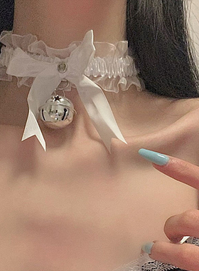 苏小晚 小野猫专属~新款蕾丝小铃铛项圈女颈带圣诞装饰项链配饰