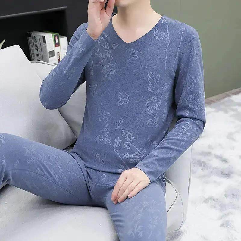 德绒保暖套装男士内衣2025新款无痕V领紧身冬季中年发热秋衣秋裤,淘宝优惠券,粉丝福利购,淘宝优惠卷