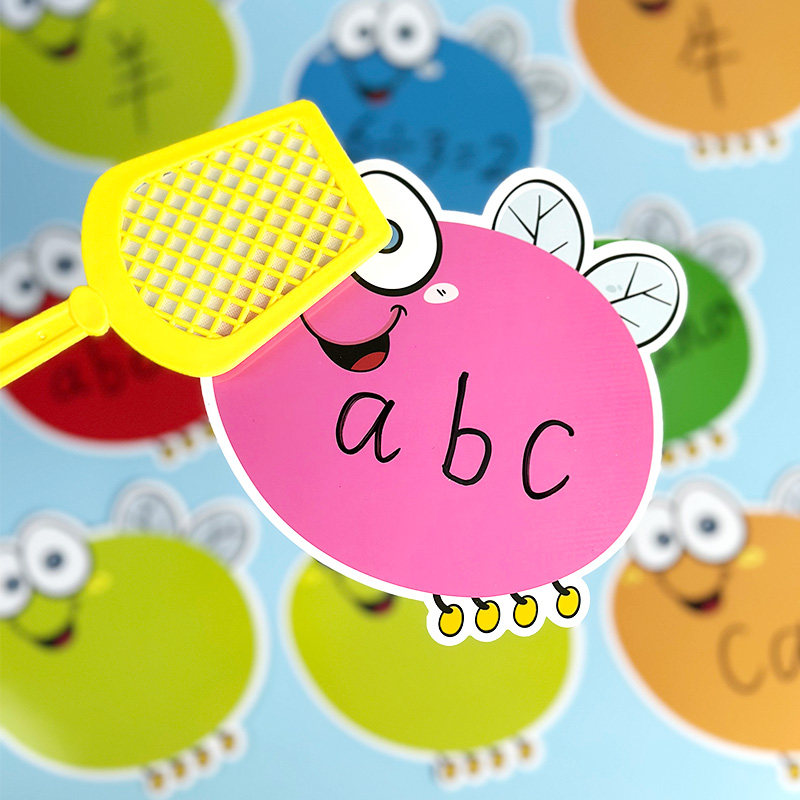 创意可擦写拍苍蝇游戏教具卡片幼儿园生活区道具小学英语文数学教师课堂教学小组竞比赛亲子互动儿童早教玩具,淘宝优惠券,粉丝福利购,淘宝优惠卷