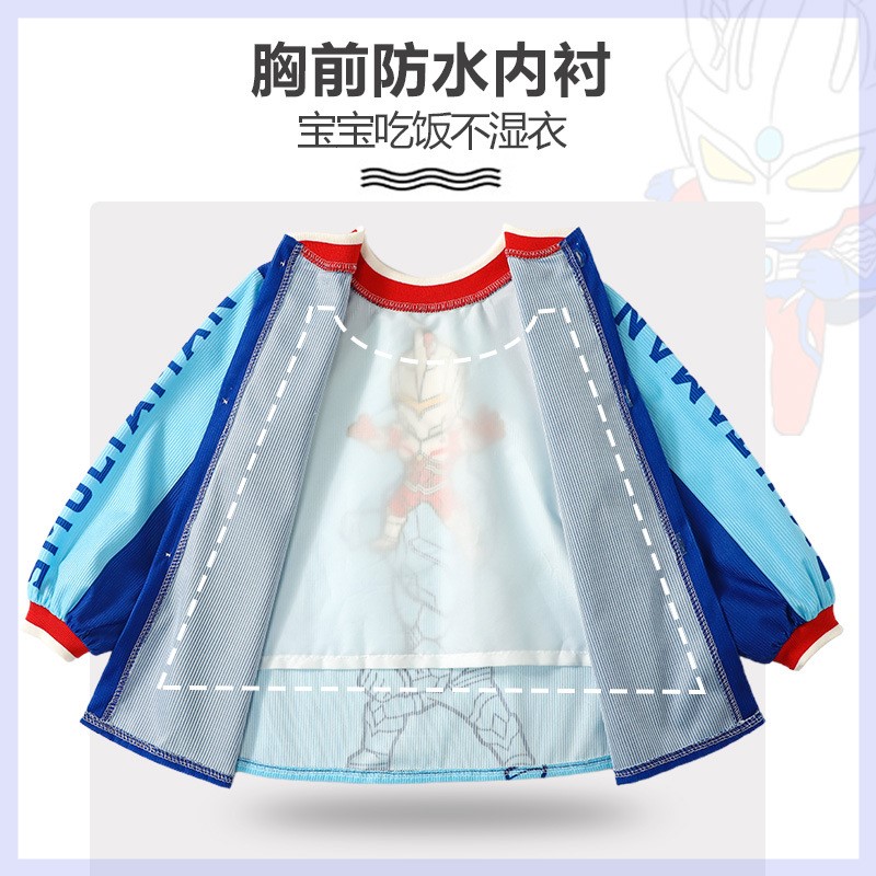 Children's Class A cotton coveralls for men in autumn and winter waterproof and anti-dirty long-sleeved eating bibs kindergarten aprons for outer wear for babies