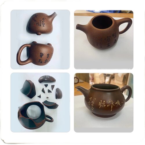 紫砂壶修复无痕修复壶盖修复纯手工补缺打磨修补中式壶把柴烧水煮 - 图1