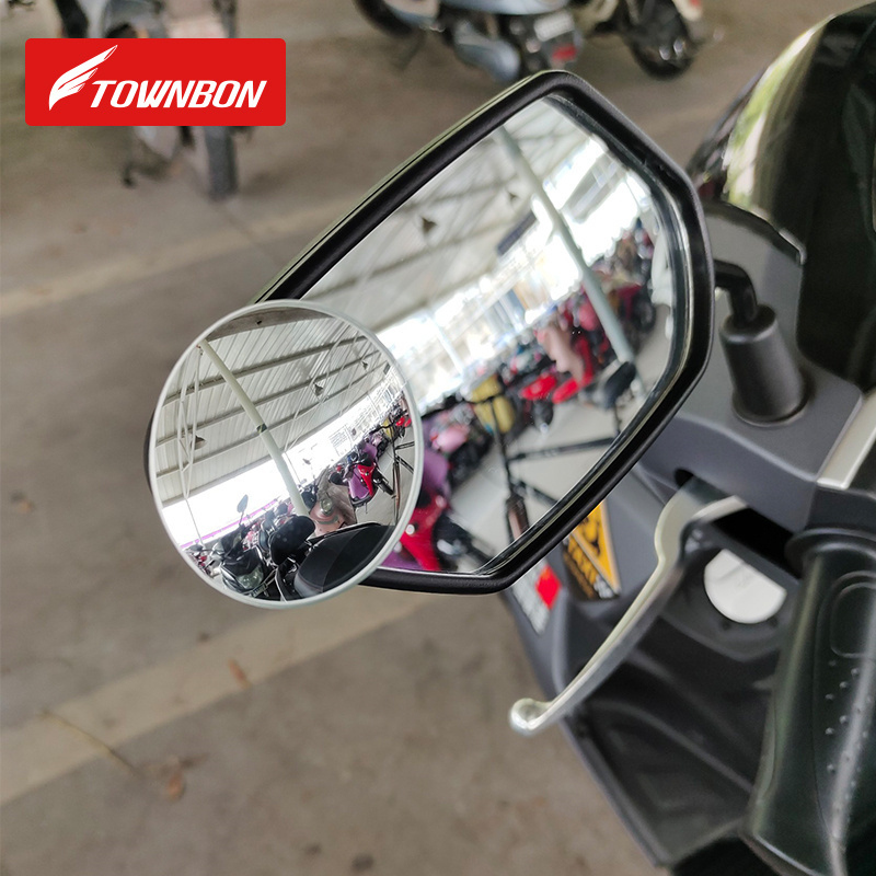 摩托车后视镜改装广角高清盲点镜踏板电动车通用可外移玻璃小圆镜