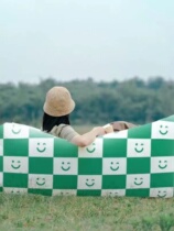 Music Festival Inflatable Sofa Outdoor Picnic Camping Sloth Sofa Nets Red Filled Air Bed Double Portable Air Deck Chairs