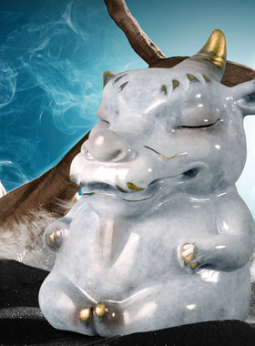 铜艺世家全铜瑞兽囚牛卡通中国风