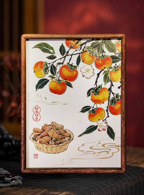 铜艺世家好事发生花生柿子铜雕画