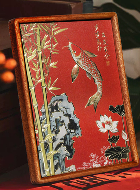 铜艺世家步步高升岁岁有余铜雕画