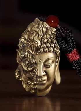 铜艺世家全铜佛魔一念之间手把件