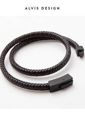 「ALVIS」复古真皮编织男士手绳