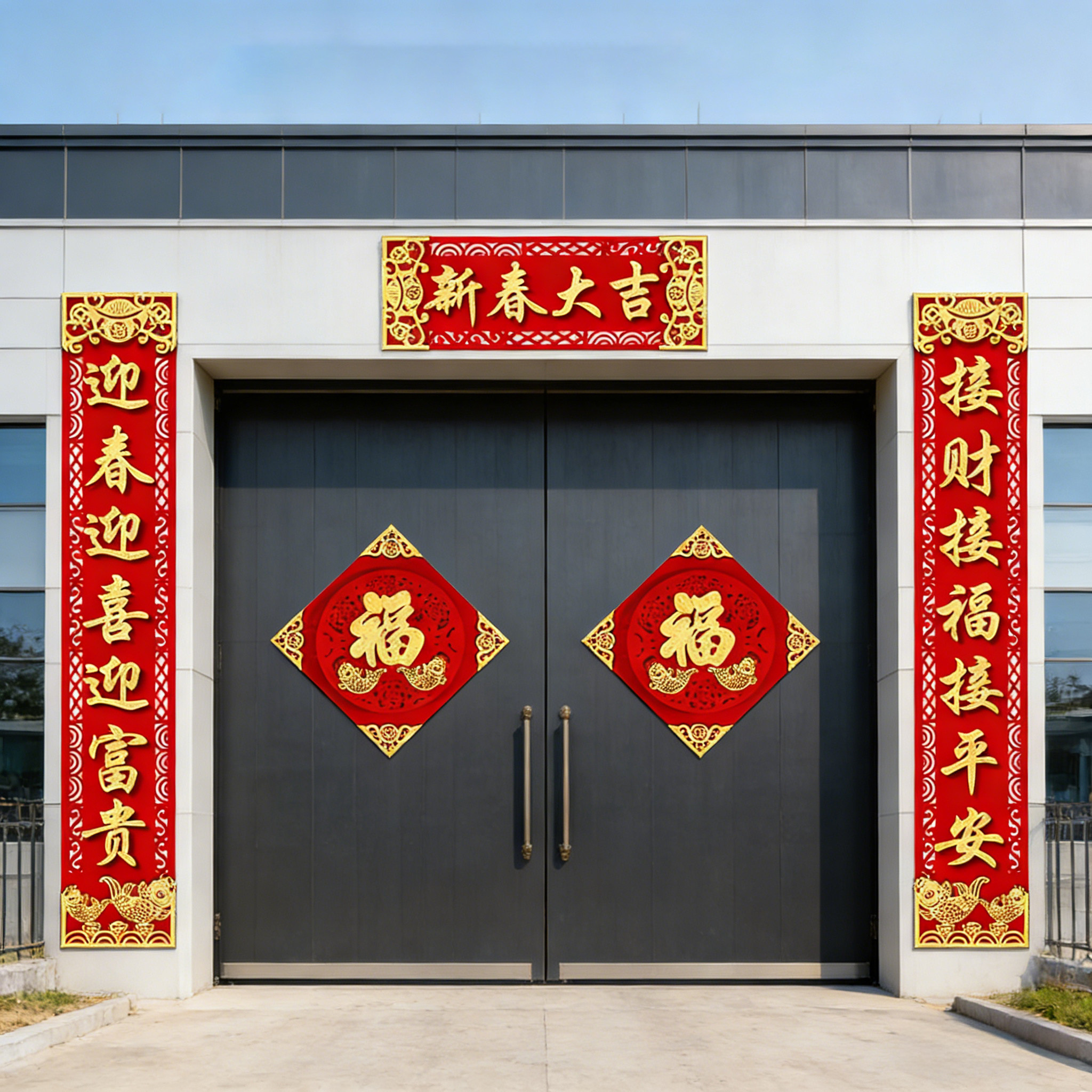 3米大尺寸对联小区别墅厂房大门2026马年新款对联过年装饰福字贴,淘宝优惠券,粉丝福利购,淘宝优惠卷